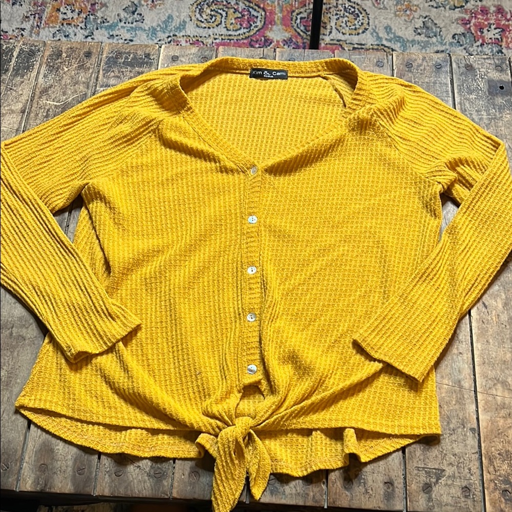 Sunny Yellow Button-Up Women's Top
